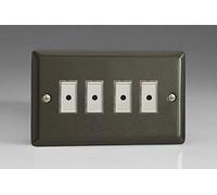 Varilight 4-Gang 1-Way Remote/Tactile Touch Control Master LED Dimmer 4 x 0-100W (Max 10 LEDs) Graphite 21 JPE104