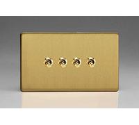 Varilight - 4G 1 or 2W 10A Classic Toggle Switch Dimension Screwless Brushed Brass - XDBT9S