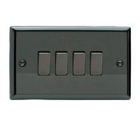 Varilight 4-Gang 2-Way Rocker Light Switch - Classic Iridium With Iridium Rockers, Xi9D