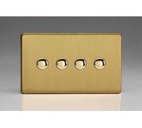 Varilight 4-Gang 6A 1-Way Push-to-Make Momentary Switch (Twin Plate) Brushed Brass XDBM4S