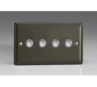 Varilight 4-Gang 6A 1-Way Push-to-Make Momentary Switch (Twin Plate) Graphite 21 XPM4