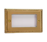 Varilight - Data Grid Face Plate For 3 or 4 Data Module Widths Georgian Brass - XGG4