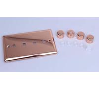 Varilight 4-Gang Matrix Kit for Rotary Dimmers (Twin Plate) Polished Copper
