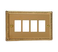 Varilight 4-Gang PowerGrid Plate Kit - Classic Georgian Brass