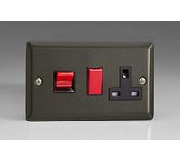 Varilight - 45A Cooker Panel (with 13A Switched Socket) Graphite 21 - XP45PB