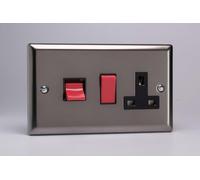 Varilight - 45A Cooker Panel (with 13A Switched Socket) Pewter - XR45PB