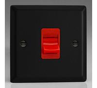 Varilight 45A Cooker Switch - Red Matt Black