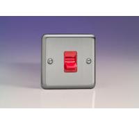 Varilight 45A Cooker Switch - Red Matt Chrome