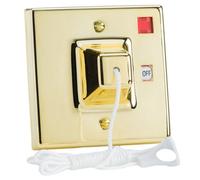 Varilight 45A Pull Switch With Neon Brass Effect - Classic Brass Effect With Pull Cord, Ypsb45