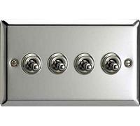 Varilight - 4G 1 or 2W 10A Classic Toggle Switch Chrome - XCT9