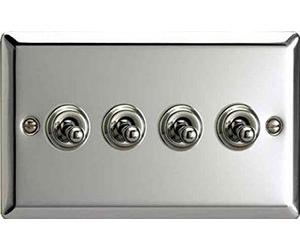 Varilight - 4G 1 or 2W 10A Classic Toggle Switch Chrome - XCT9