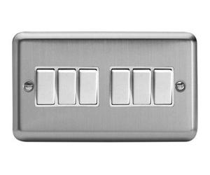 Varilight 6G 1 Or 2W 10A Switch Matt Chrome Xs96W