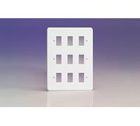 Varilight 9-Gang Grid Plate (Triple Twin Plate) Premium White XDQPG9-P