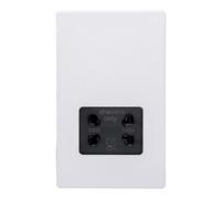 Varilight Bathroom Shaver Socket - Screwless Primed Ready To Paint With Black Insert, Xdyssbs.pd