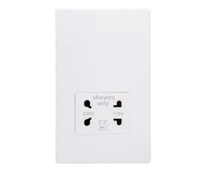 Varilight Bathroom Shaver Socket - Screwless Primed Ready To Paint With White Insert, Xdyssws.pd
