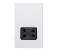 Varilight XDYSSBS.PD Screwless Primed Dual Voltage Shaver Socket 240V/115V
