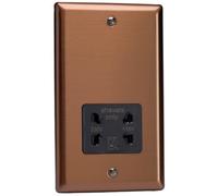Varilight Bathroom Shaver Socket - Urban Brushed Bronze With Black Insert, Xyssb.bz