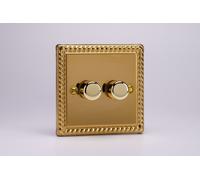 Varilight Classic Georgian Brass Effect Range - Black Inserts & Brass Switches