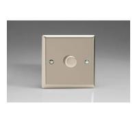 Varilight Classic V-Pro Satin Chrome 1-Gang LED Trailing Edge Dimmer Switch 1 in Grey Varilight Grey