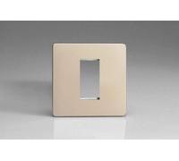 Varilight Data Grid Face Plate For 1 Data Module Width Dimension Screwless Satin Chrome Xdng1S
