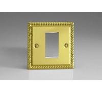 Varilight Data Grid Face Plate For 1 Data Module Width Georgian Brass Xgg1