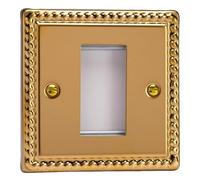 Varilight - Data Grid Face Plate For 1 Data Module Width Georgian Brass - XGG1
