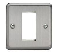 Varilight - Data Grid Face Plate For 1 Data Module Width Matt Chrome - XSG1