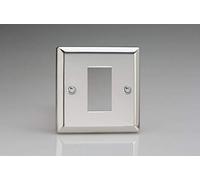 Varilight - Data Grid Face Plate for 1 Data Module Width Mirror Chrome - XCG1