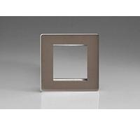 Varilight - Data Grid Face Plate For 2 Data Module Width Dimension Screwless Pewter - XDRG2S