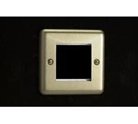 Varilight - Data Grid Face Plate For 2 Data Module Widths Matt Chrome - XSG2