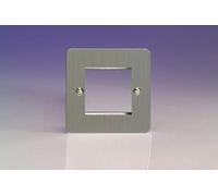 Varilight - Data Grid Face Plate For 2 Data Module Widths Ultra Flat Matt Chrome - XFSG2