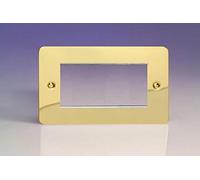 Varilight - Data Grid Face Plate For 3 or 4 Data Module Widths Ultra Flat Polished Brass - XFVG4