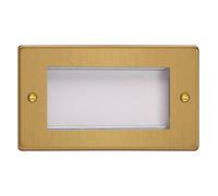 Varilight Datagrid Twin Plate 4 Grid Spaces Brushed Brass Xdeg4.bb, Quadruple Modular Front Plate