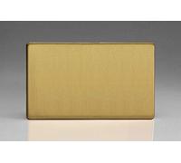 Varilight - 2G Blank Plate Dimension Screwless Brushed Brass - XDBDBS