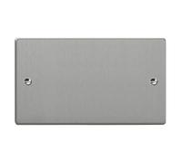 Varilight Double Blank Plate Brushed Steel