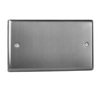 Varilight Double Blank Plate - Classic Brushed Steel, Xtdb