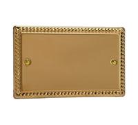 Varilight Double Blank Plate Classic Georgian Brass