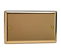Varilight Double Blank Plate - Classic Victorian Brass, Xvdb