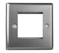 Varilight Double DataGrid Plate - Classic Brushed Steel, XTG2
