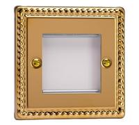 Varilight - Data Grid Face Plate For 2 Data Module Widths Georgian Brass - XGG2