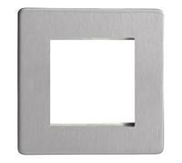 Varilight Double DataGrid Plate - Screwless Brushed Steel, XDSG2S