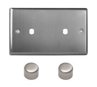 Varilight WTD2 Matrix Faceplate Kit, Classic Brushed Steel, 2-Gang