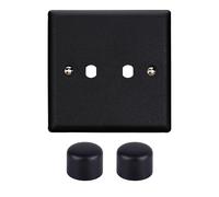 Varilight Double Faceplate Kit (Dimmer Modules Not Included) - Urban Matt Black With Matt Black Knob, WY2.MB
