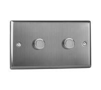 Varilight WTD2 Matrix Faceplate Kit, Classic Brushed Steel, 2-Gang