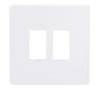 Varilight XDYPGY2S.PD Screwless Primed 2 Gang Grid Plate (Single Plate)