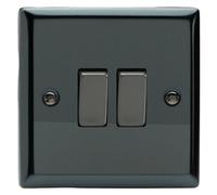 Varilight Double Rocker Light Switch 2-Way - Classic Iridium With Iridium Rockers, Xi2D