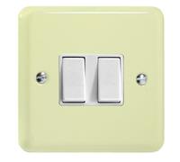 Varilight 2-Gang 10A 1- or 2-Way Rocker Switch White Chocolate
