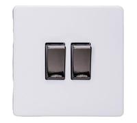 Varilight Double Rocker Light Switch 2-Way - Screwless Primed With Iridium Rockers, XDY2IS.PD