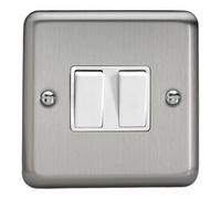 Varilight Rocker Switch XS2W – 2-Gang 2-Way 86x86x25mm – White