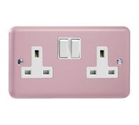 Varilight 2-Gang 13A Double Pole Switched Socket Rose Pink